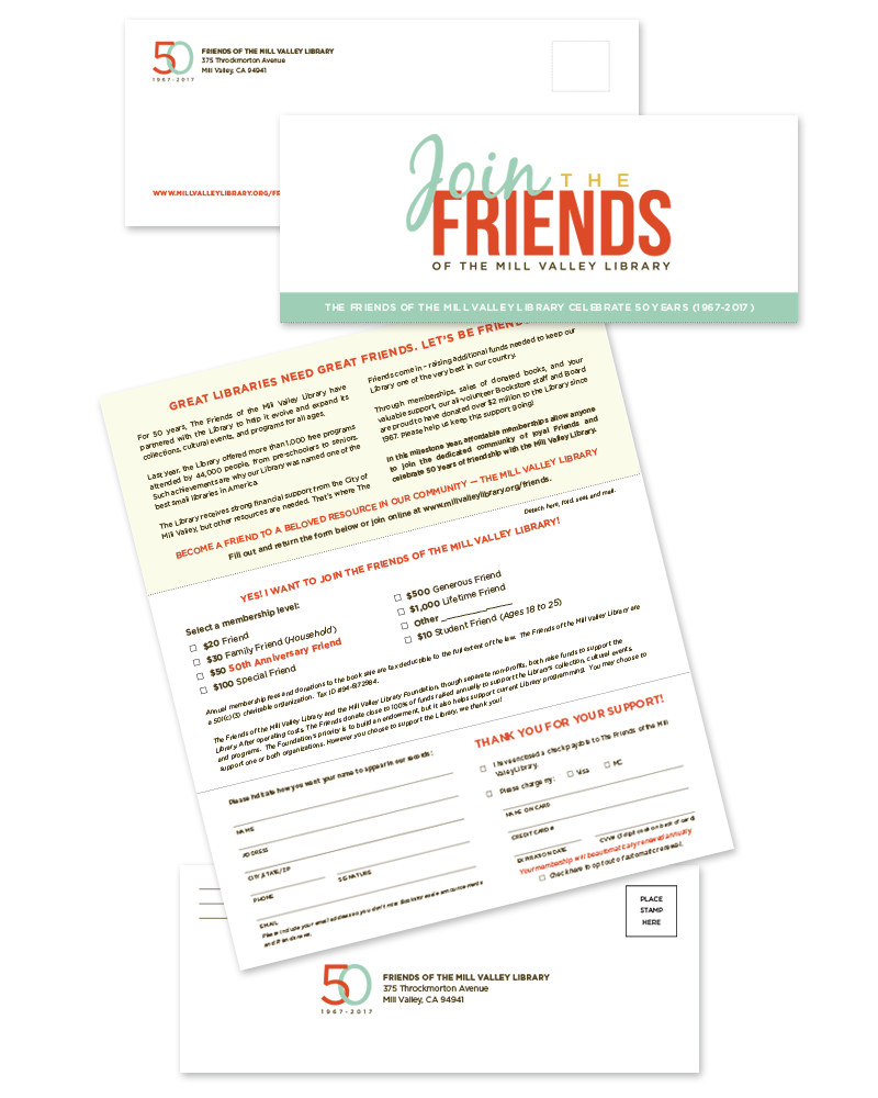 Friends 50th anniversary direct mailer