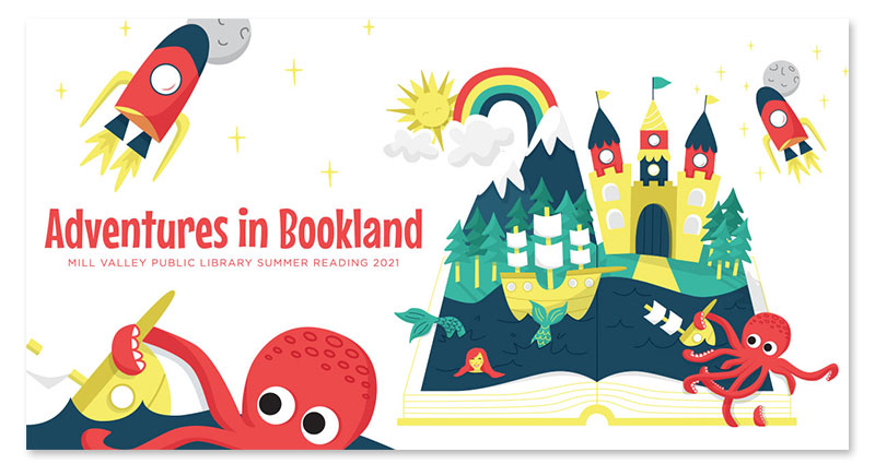 Adventures in Bookland
artwork in a web banner format