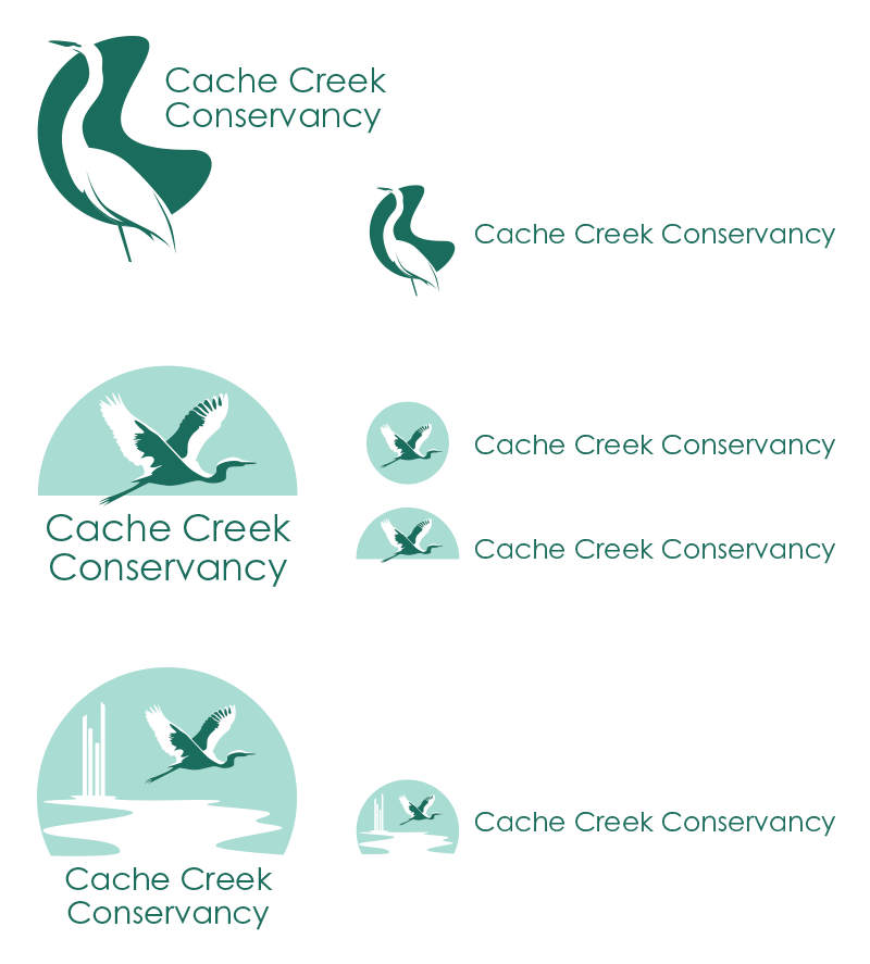 minimalistic logo designs featuring an illustration of a heron