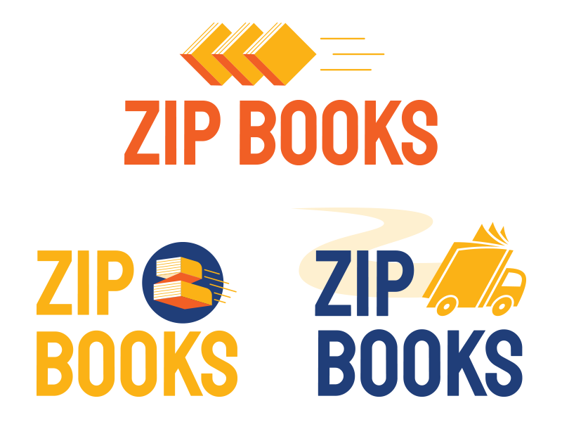 unused Zip Books logo designs