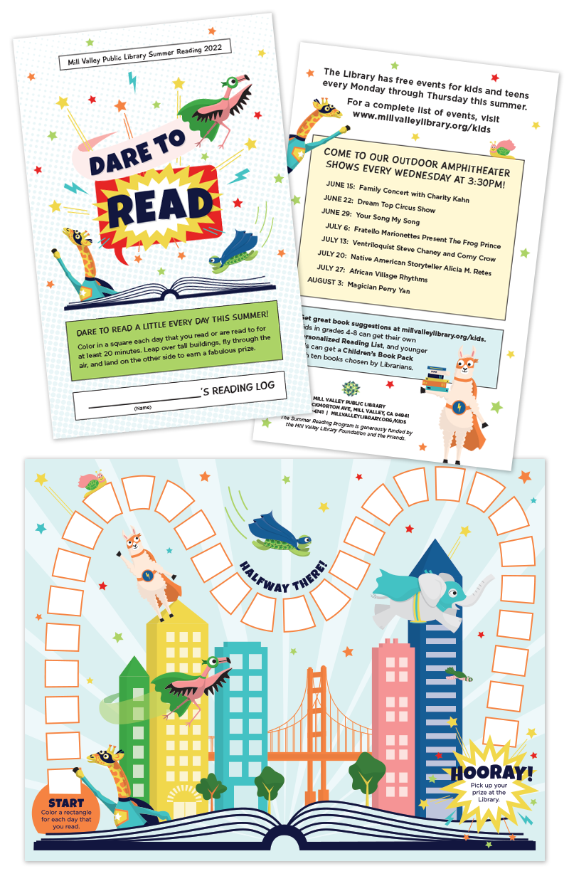 Dare to Read program reading log and gameboard