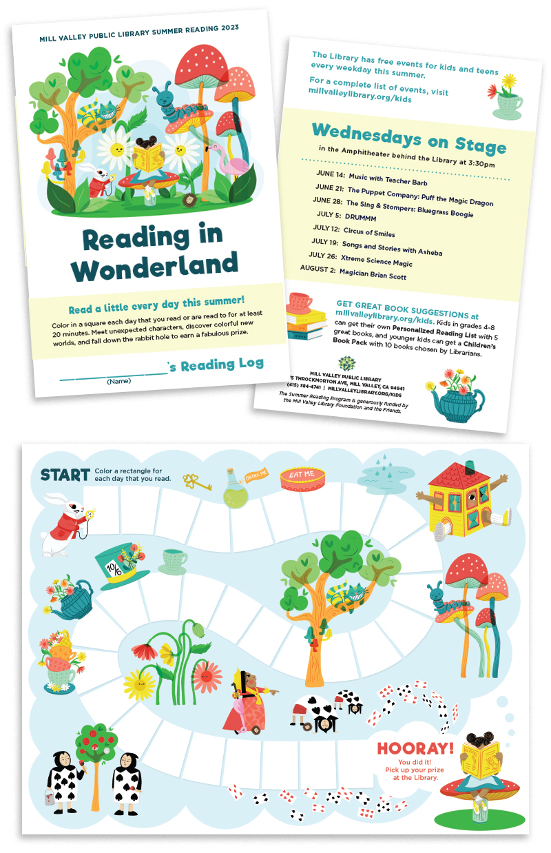 Reading in Wonderland
program reading log and gameboard
