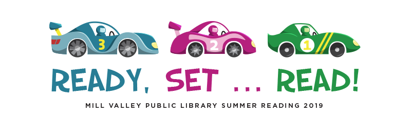 Ready, Set, Read! animated logo: a green car, a pink car and a blue car drive in a line from left to right over the words Ready, Set... Read!