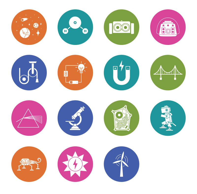 icons used for STEM2Go learning kit themes.