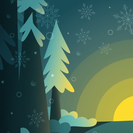 close up of the winter solstice celebration artwork