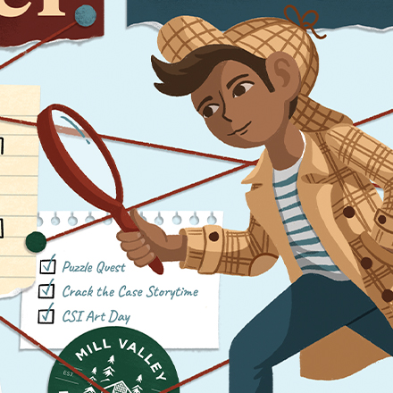 close up of the Super Sleuth Summer Kids Summer Reading Program artwork